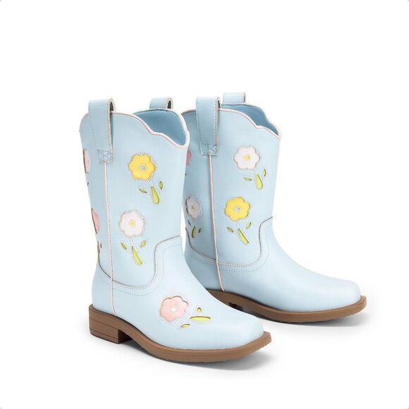 Girls Western Cowboy Boots Mid-Calf Riding Shoes for Kids - Picture 6 of 6